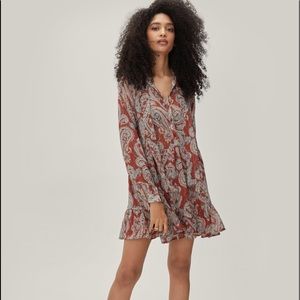 BEING DELETED Nasty Gal Paisley Smock Dress
